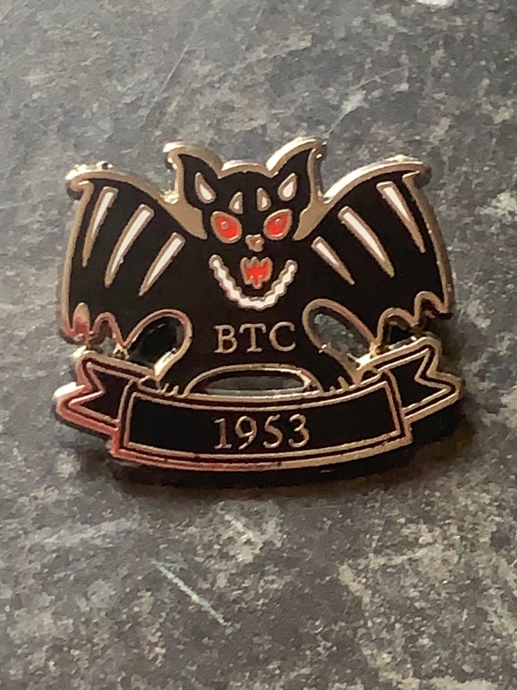 Image of Black Bristol tattoo club black bat pin badge 