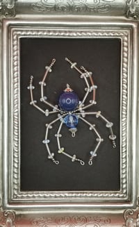 Image of Blue Beaded Spider Pendant