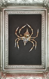 Image of Beaded Bronze Tone and Filigree Spider