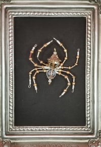 Image of Beaded Bronze Tone and Filigree Spider