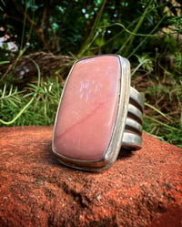 Image 1 of WL&A Handmade Heavy Ingot "Cuatro" Pink Opal Ring - Size 12