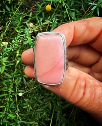 Image 3 of WL&A Handmade Heavy Ingot "Cuatro" Pink Opal Ring - Size 12