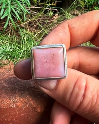 Image 2 of WL&A Handmade Heavy Ingot Pink Opal Ring - Size 9