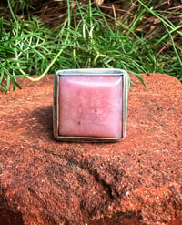 Image 3 of WL&A Handmade Heavy Ingot Pink Opal Ring - Size 9