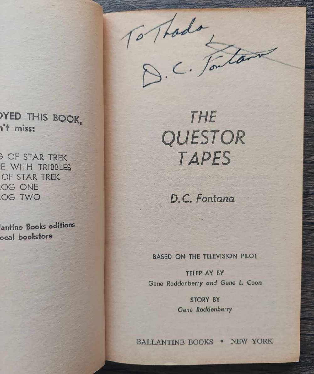 The Questor Tapes, by D.C. Fontana - SIGNED