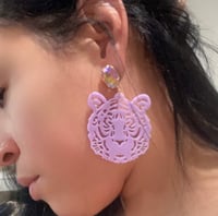 Image 1 of Go Tiger Earrings (Purple) 