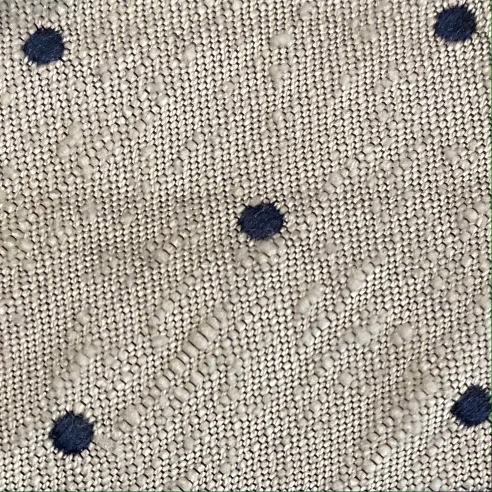 Image of Silk Shantung Polka Dot Grey & Navy