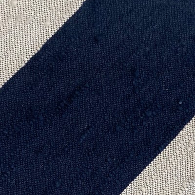 Image of Silk Shantung Block Stripe Blue & White