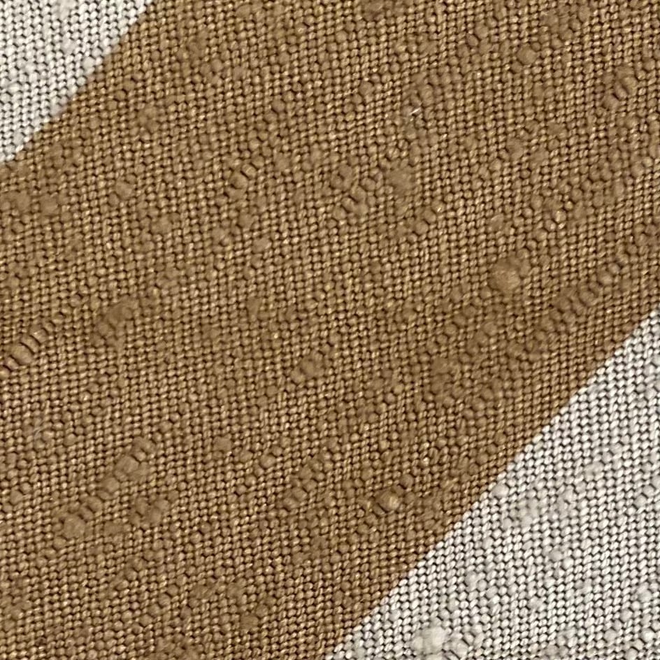 Image of Silk Shantung Block Stripe Khaki & White