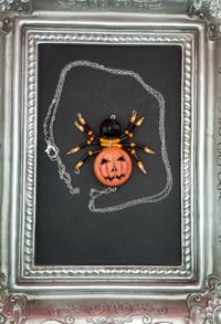 Image of Jack-o-lantern Spider Necklace
