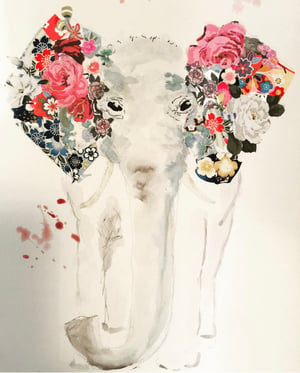 Image of Take Home Self Care Art Pack | Collage Elephant 