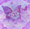 'Butterfly Pom Pom' Embellished Art Print