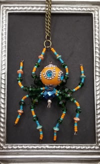 Image of Orange and Teal Spider Necklace