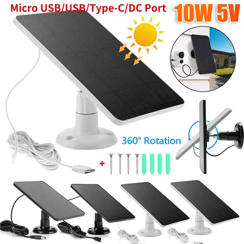USB And Type -C Solar Panels 10W 5V  2 in 1 Micro Outdoor Solar Cells 