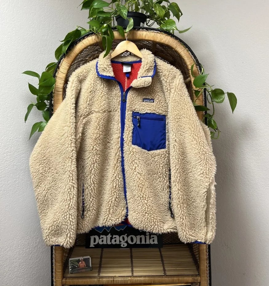 Image of Vintage Patagonia Retro X Oatmeal Deep Pile  Jacket FA 2000 Mint Condition!!! L