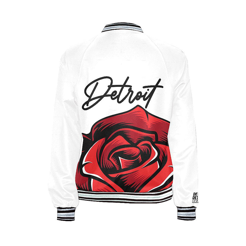 Image of Ladies Detroit Printed Jacket white/red