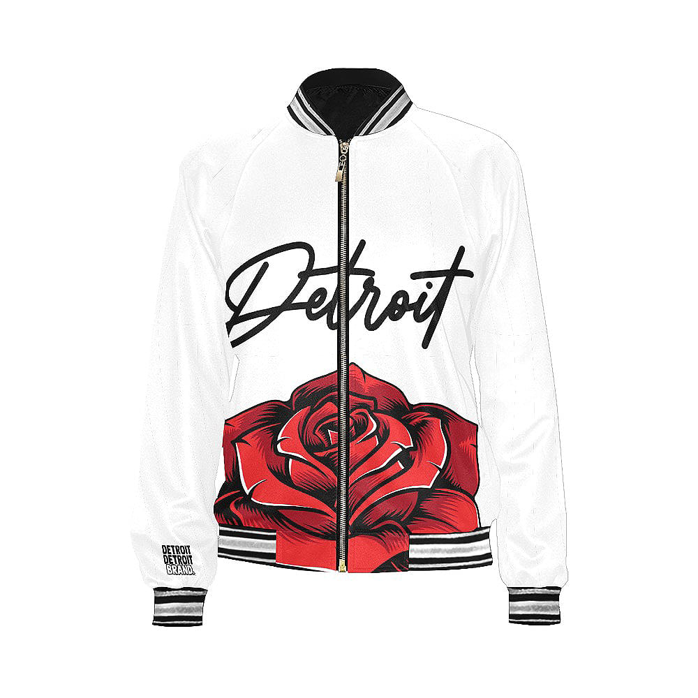 Image of Ladies Detroit Printed Jacket white/red