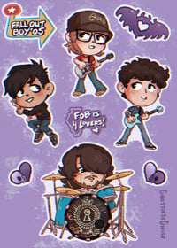 Image 4 of Fall Out Boy Warped '05 5x7 Sticker Sheet