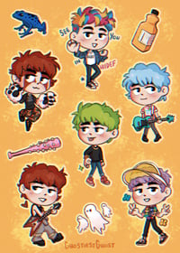 Image 4 of Waterparks Awsten Knight 5x7 Sticker Sheet