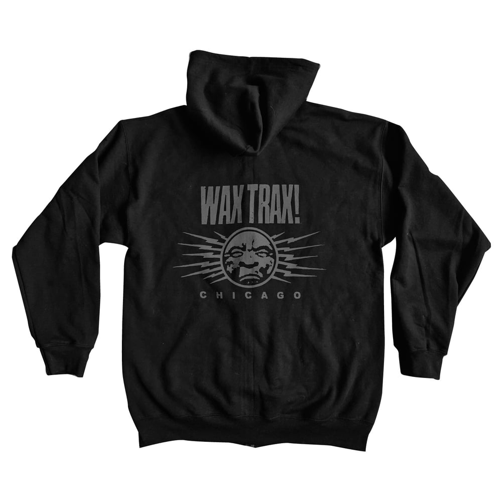 WAX TRAX! - Zip Hoodie / Moon Bolt - Grey