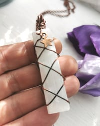 Image 1 of Selenite wand copper  pendant