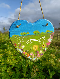 Image 2 of Uffington White horse slate heart