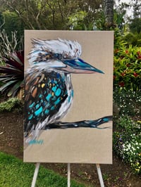 'Kooka' Original Art on Natural Linen - On Frame