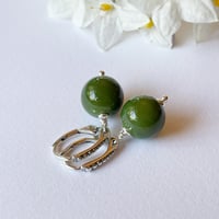 Image 4 of Earrings - Olive Rounds