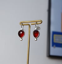 Garnet dot earrings 