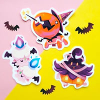 Image 1 of Halloween Pokemon Stickers- Litwick, Pumpkaboo and Trapinch