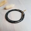 Gold black Spinel triple wrap bracelet/necklace