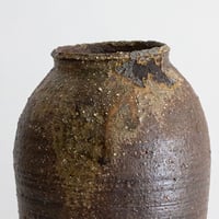 Image 2 of Vase grès brun minéral