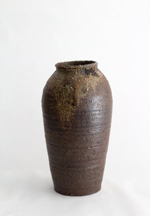 Image of Vase grès brun minéral