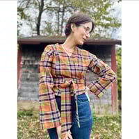 Image 2 of Green Apple Plaid Wrap/Small Crop