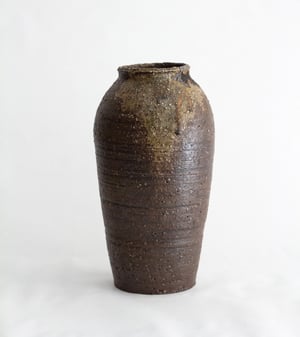 Image of Vase grès brun minéral
