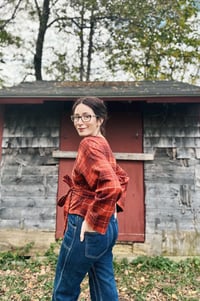 Image 3 of Brick Plaid Wrap/Medium Crop