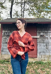 Image 2 of Brick Plaid Wrap/Medium Crop