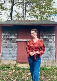 Image 1 of Brick Plaid Wrap/Medium Crop