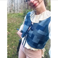Image 1 of Denim Patchwork Vest/Med Crop
