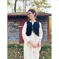 Image 2 of Luxe Black Wool Vest with ties/Multiple Sizes