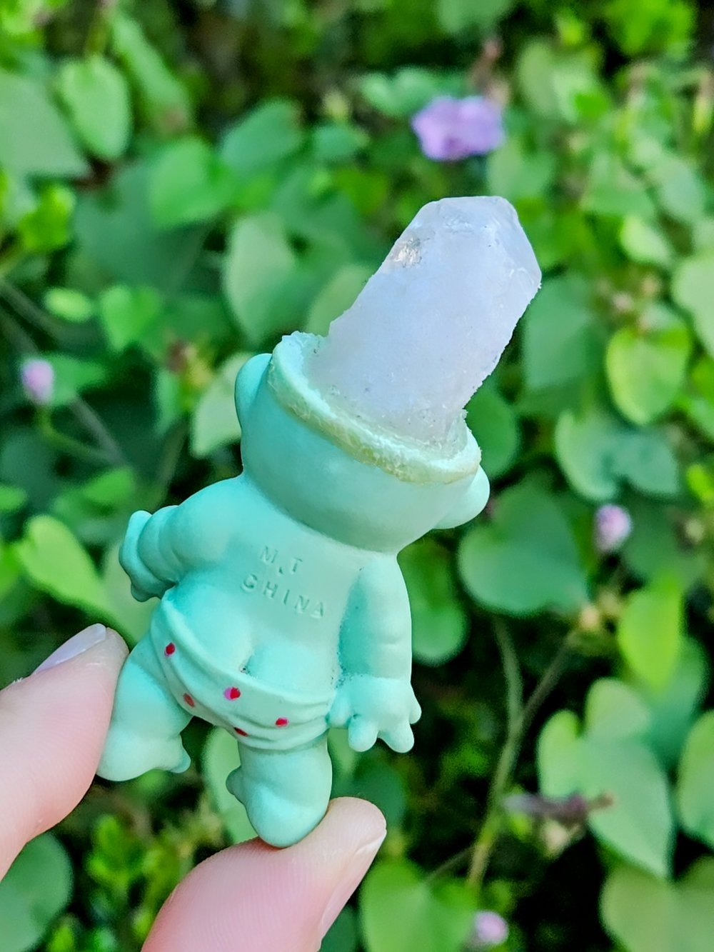 Ugly but Cute Crystal Troll Cyan + Poka Dots 3.5"