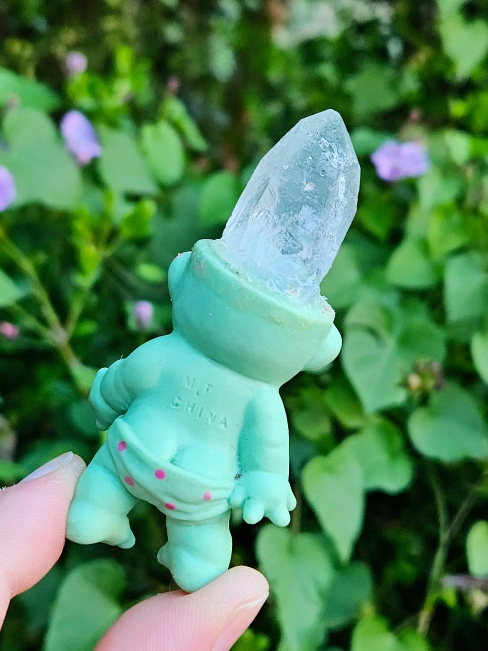 Ugly but Cute Crystal Troll Cyan + Polka Dots 3.5"