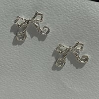 Image 2 of bow drop earrings