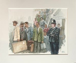 Image of 'The First  Passengers Disembarking From The Empire Windrush. 