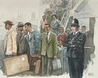 Image 2 of 'The First  Passengers Disembarking From The Empire Windrush. 
