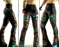 Image 2 of HIGH WAISTED MERMAID/LEOPARD COLLAGE FLARES (2 OF A KIND)