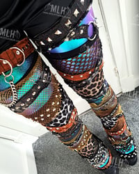 Image 3 of HIGH WAISTED MERMAID/LEOPARD COLLAGE FLARES (2 OF A KIND)