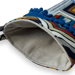 Image of CHRISTMAS STOCKING - BLUE/YELLOW PATCHWORK