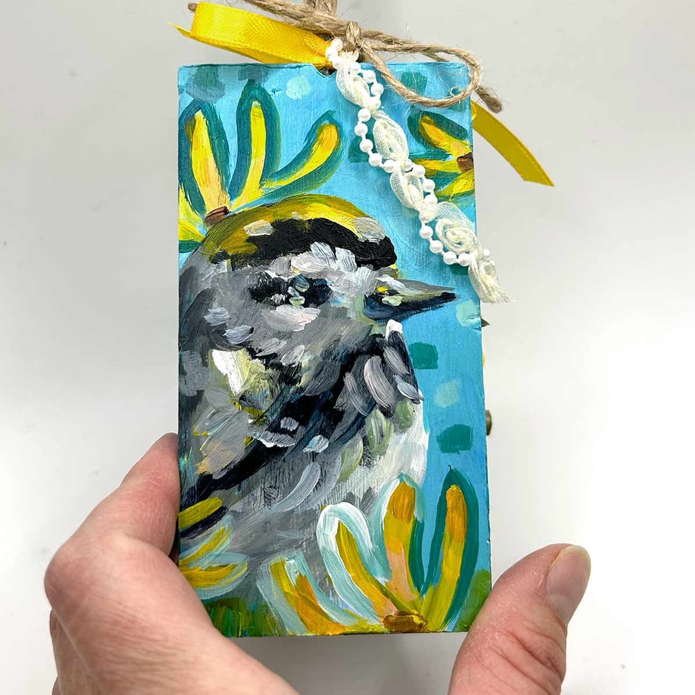 Golden-Crowned Kinglet bird house ornament
