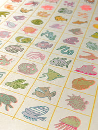 Image 2 of Fish Grid  - 5 Color Riso Print